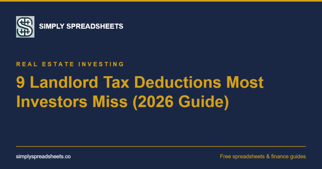 Cover: 9 Landlord Tax Deductions Most Investors Miss (2026 Guide) | Simply Spreadsheets
